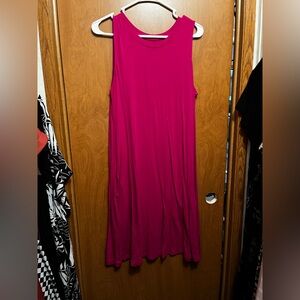 Time and Tru Fuchsia Sleeveless Midi Dress